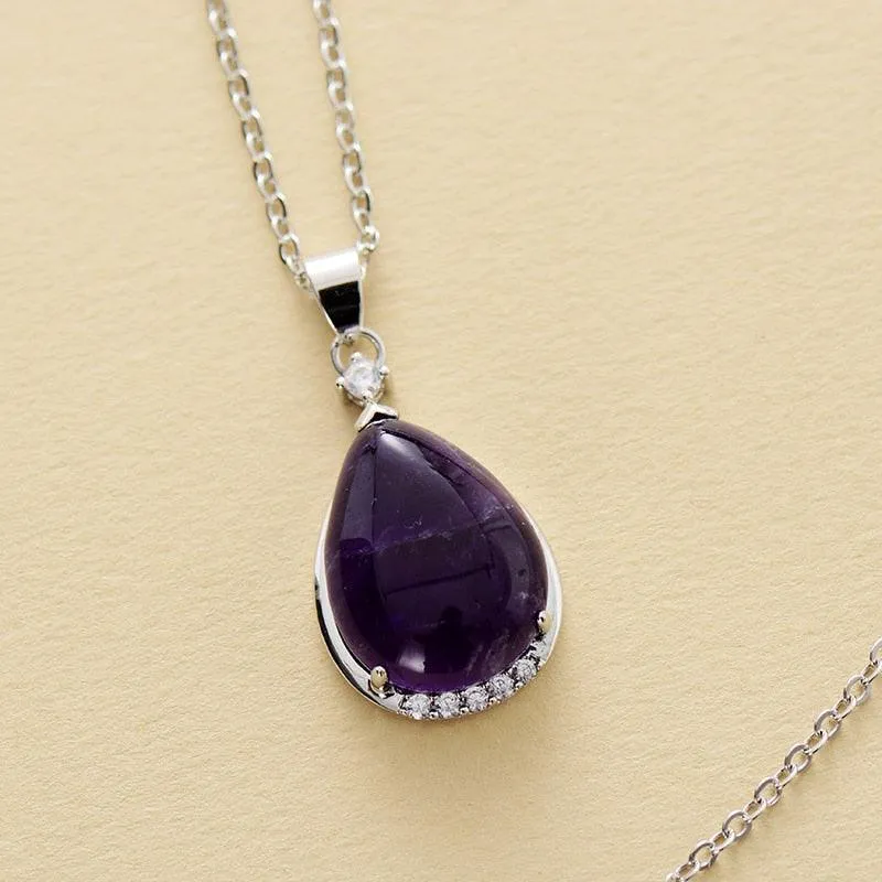 'Yuwin' Amethyst & Rhinestones Necklace